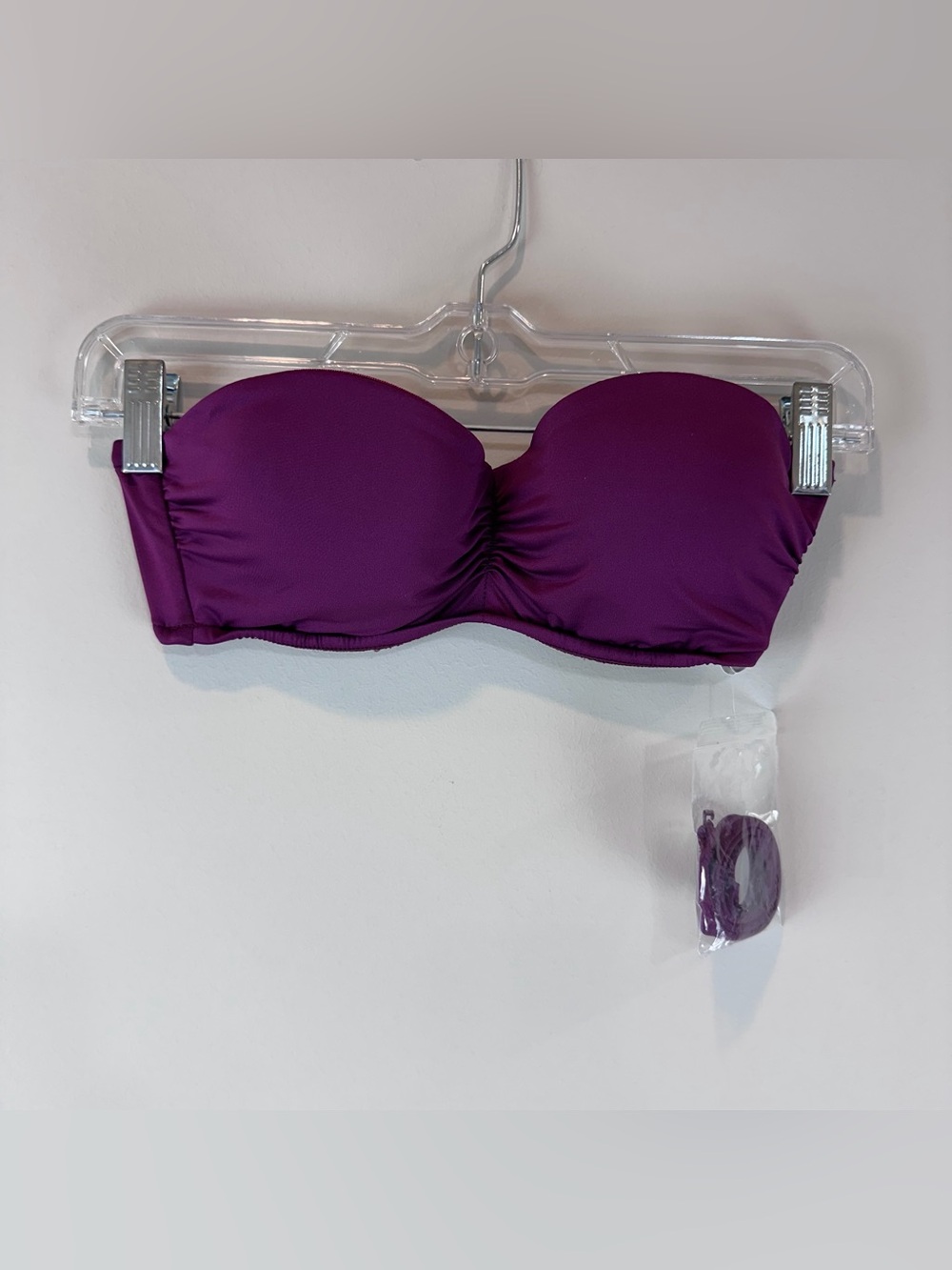 NWOT Seafolly Purple Vacation Beach Bustier Bandeau Swim Bikini Top Size 4